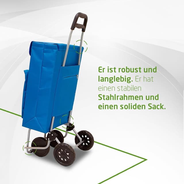 Thumbnail 3 de Amig Einkaufstrolley 4-Räder Blau 48L