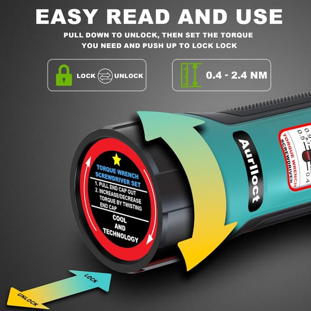 Detalle 2 de Aurlloct Gambo cacciavite dinamometrico 2.4 Nm
