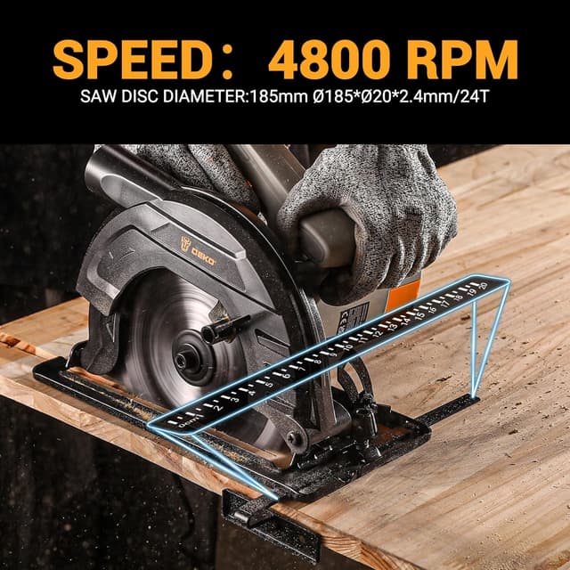 Detalle de DEKOPRO circular saw 1200W, 185mm