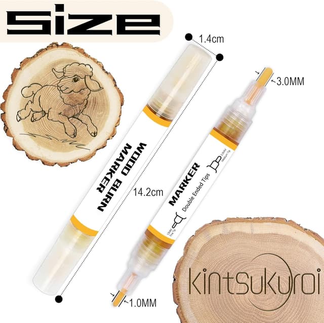 Thumbnail 6 de kintsukuroi Wooden Burning Marker (2PCS) – double-sided wood burn pen for beginners’ DIY