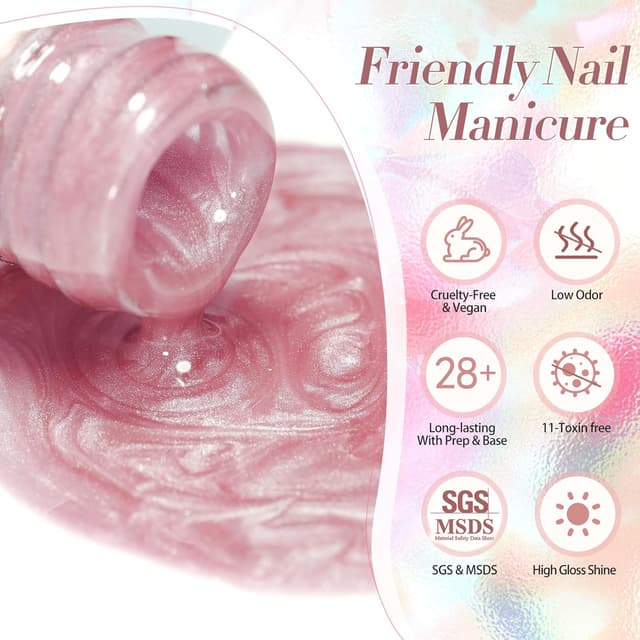 Thumbnail 6 de Born Pretty Jelly Nude Rosa UV Nagellack 4er-Set 💅