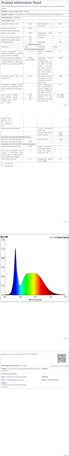 Thumbnail 6 de Wloyimo 100cm 40W Outdoor Dimmable Wall Light