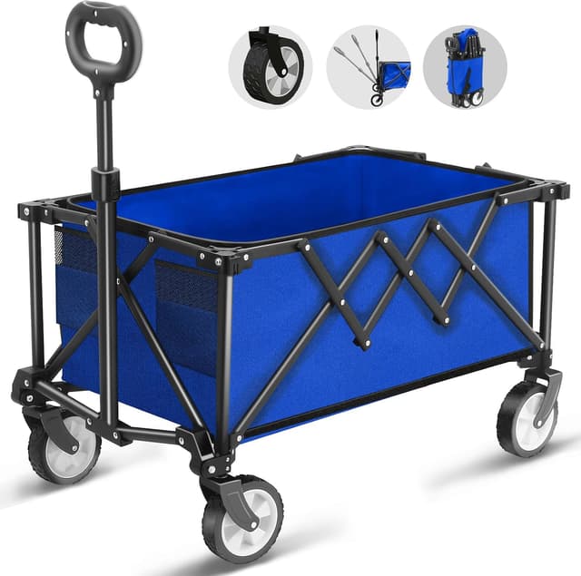 Detalle de HOFTME folding trolley wagon 100L capacity