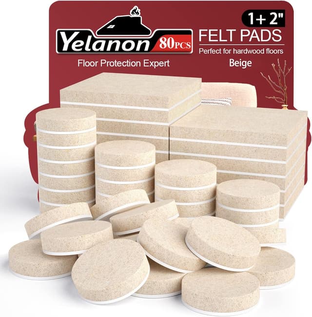 Detalle de Yelanon Felt Furniture Pads 80 Pcs