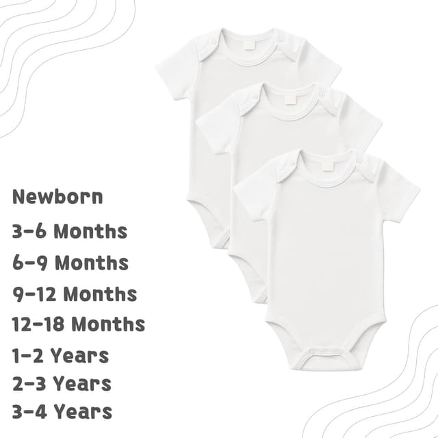 Thumbnail 6 de rise&Raba Baby Bodysuit 3 Pack (0-4 Years) in 100% Organic Cotton half sleeve