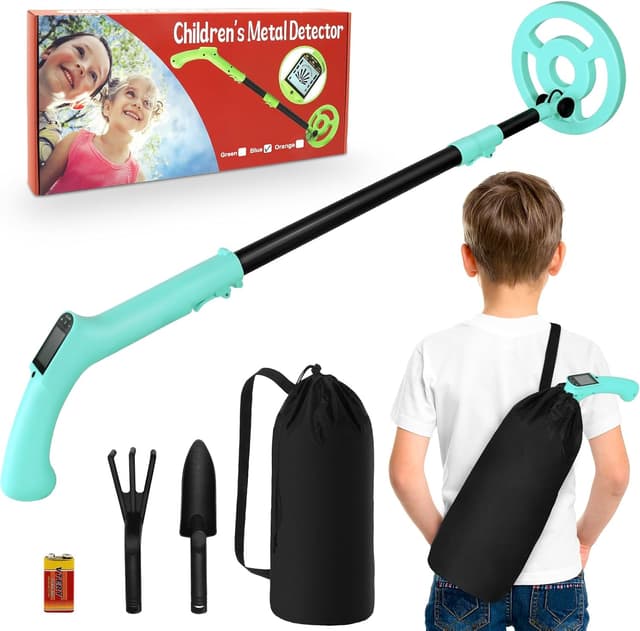 Detalle de iTayga verstellbarer Metalldetektor für Kinder (24–35") – wasserdichte Spule, faltbar, nur 0,88 Pfund