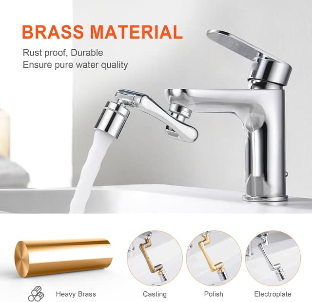 Detalle de Ibergrif Wasserhahn-Aufsatz Verlängerung drehbar 1440° (Messing) M91006