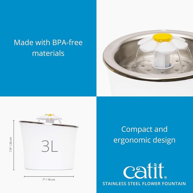 Thumbnail 4 de Catit Bebedero Fuente Flor Acero Inox 3L con LEDs