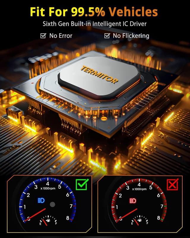 Thumbnail 6 de Termitor H11 9005 Light Bulbs Combo (9005/H11 + 1:1 Mini H8/H9/HB3) 6500K, Pack of 4