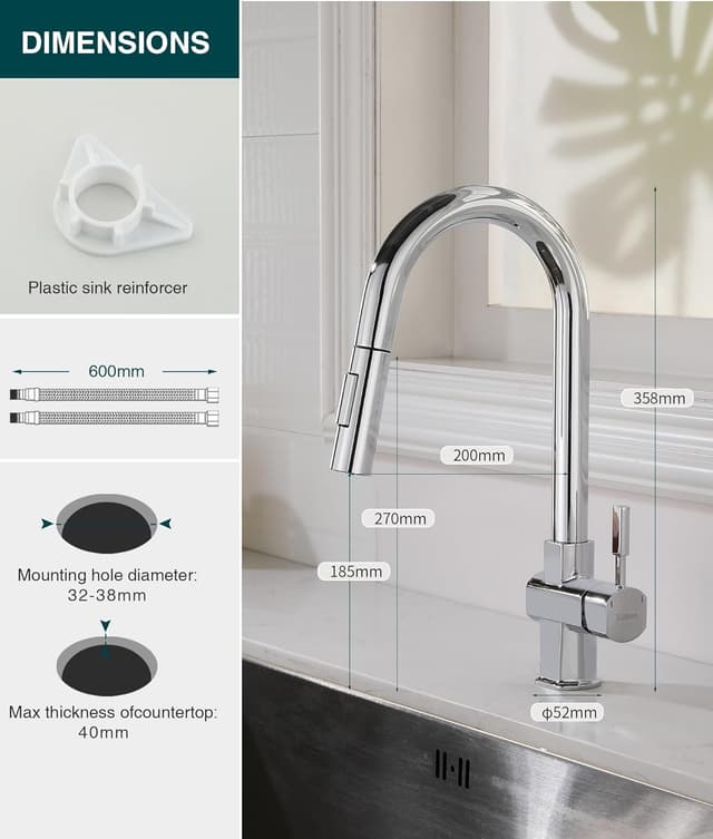 Thumbnail 5 de Süßren Grifo Cocina extraíble 1,5 m cromado