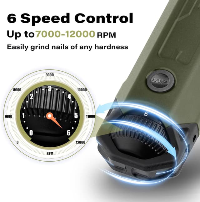 Detalle 2 de Casfuy Krallenschleifer für Hunde (6 Gänge) – superleise, wiederaufladbar & mit LED