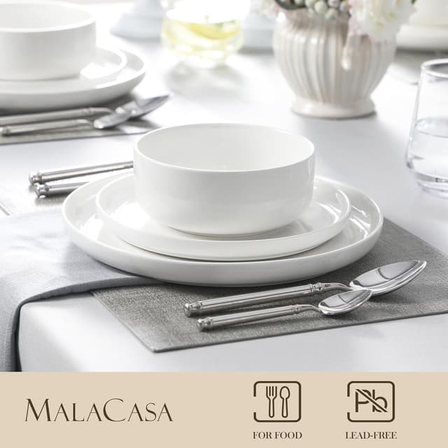 Thumbnail 2 de MALACASA Luna 18-Piece Porcelain Dinner Set
