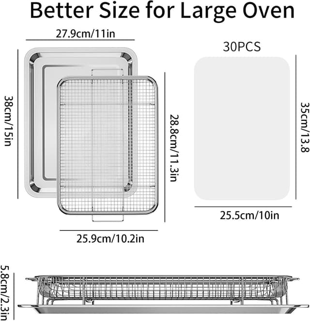 Detalle 2 de OPENICE Air Fryer Basket 15.6" x 11.6" 🍽