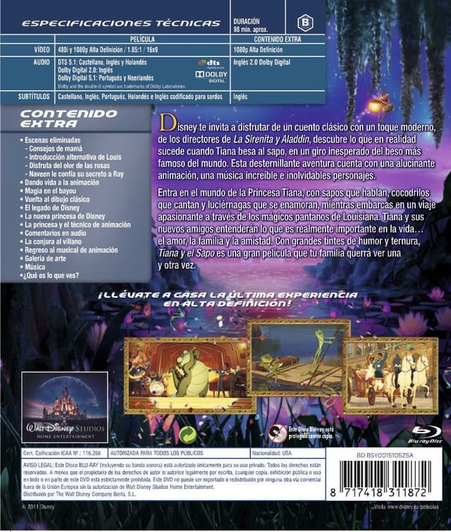 Detalle 2 de Divisa HV Tiana y El Sapo libro infantil