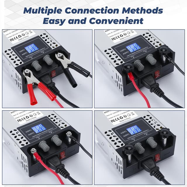 Detalle 2 de BOSYTRO Alimentation réglable 0-12V jusqu’à 50A (600W) pour bande LED, CCTV et projets 12V