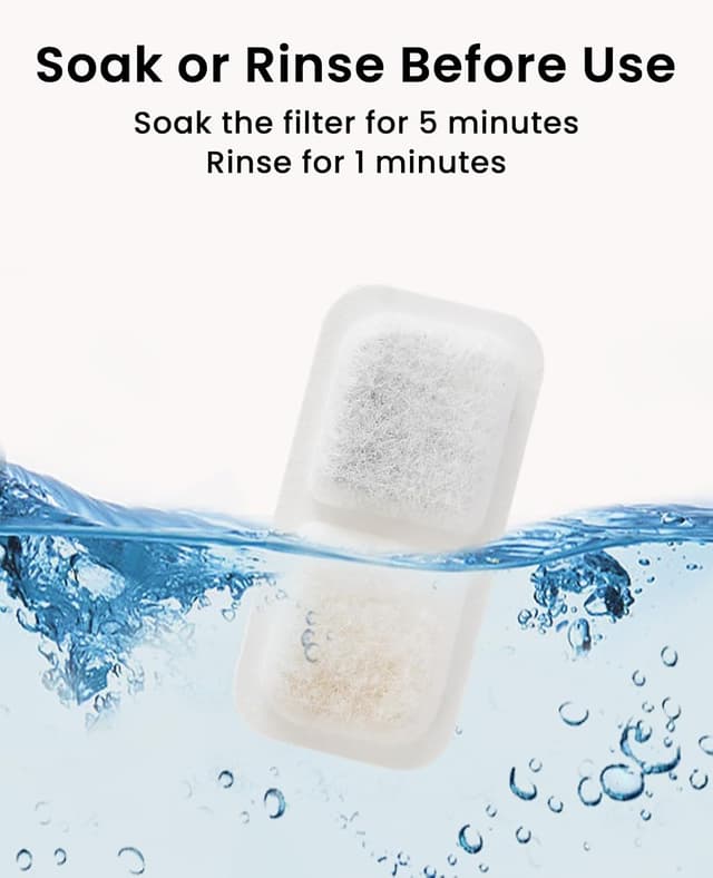 Detalle de oneisall 8 Replacement Filters for Cat Water Fountain (PW13/PW14) – 8-Count White Set with Pre-Filter Sponges