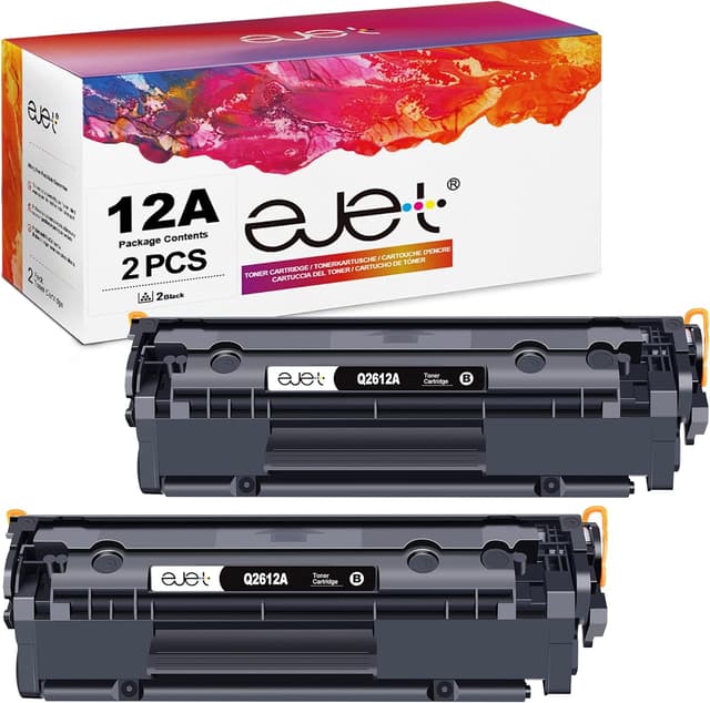 Detalle de ejet 12A Toner kompatibel für HP Q2612A (Schwarz) – 2er-Pack für LaserJet & M1005/M1319