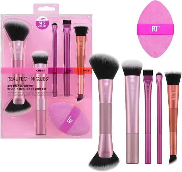 Imagen de Real Techniques Big Blends Energy Brush Kit — 6 piezas 💄 en OfertitasTOP