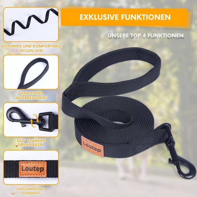 Detalle de Loutep Schleppleine fürs Training: Langleine für kleine bis große Hunde, wasserfest