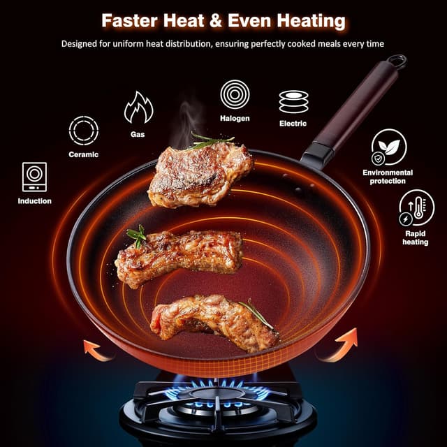 Detalle 2 de teewe Carbon Steel Wok 13-inch