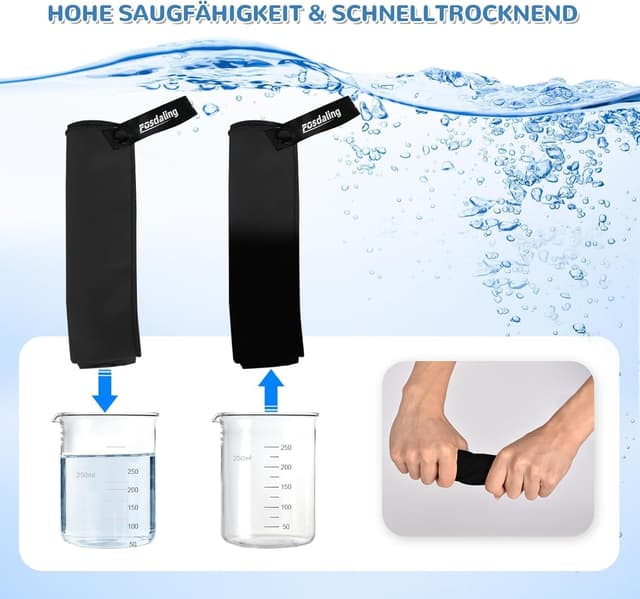 Thumbnail 6 de Fosdaling Mikrofaser Handtuch 3er-Set (200×100 cm + 2× 80×40 cm) – schnelltrocknendes Sporthandtuch mit Aufbewahrungsbeutel