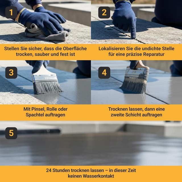 Detalle de PROXINOVA Flüssigkunststoff-Abdichtung in Grau (750 ml) für Dach, Fenster & Wände