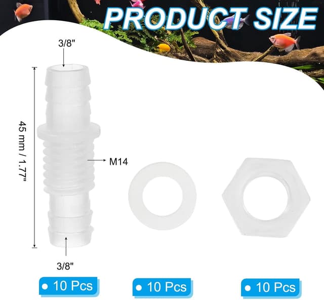 Detalle 2 de PATIKIL 3/8" Hose ID Bulkhead Fittings
