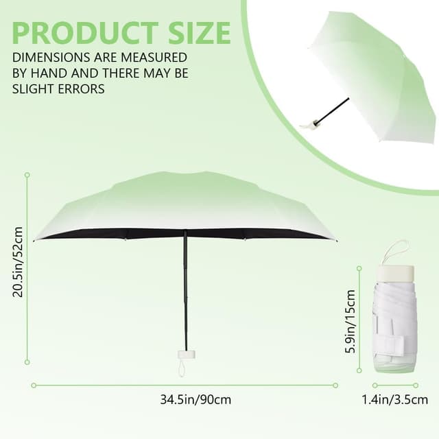 Detalle de Aolso Mini Ombrello pieghevole da viaggio ultraleggero con UPF 50+