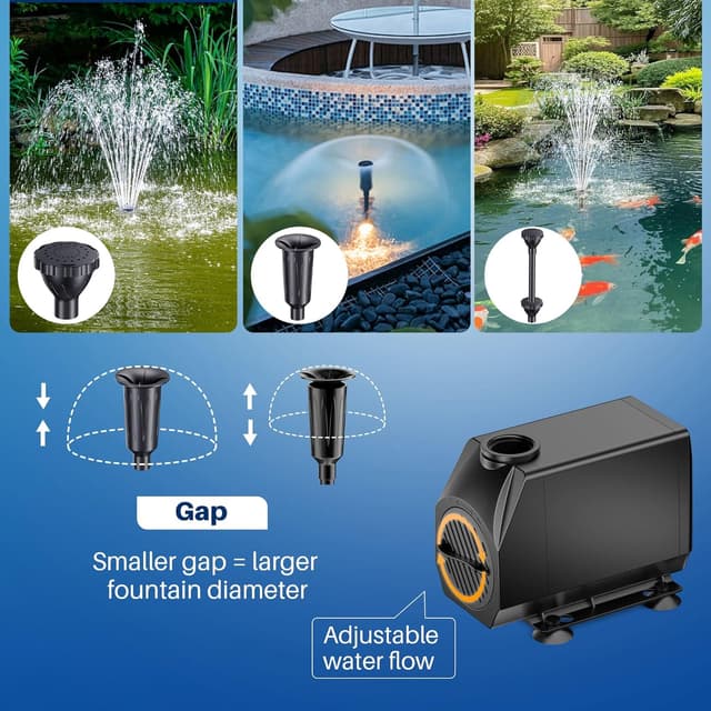 Detalle de Biling Pond Filter Pump with UV Clarifier Light (2500L/H) All-in-One for Garden Ponds