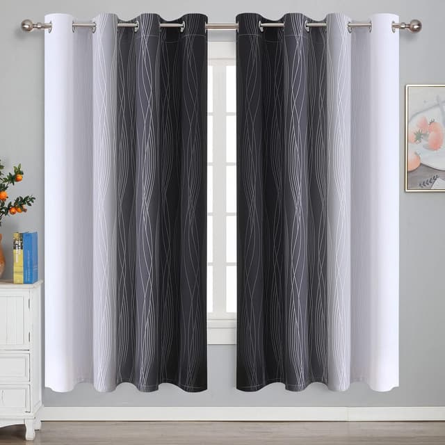 Detalle 2 de VEHEDE Ombre Blackout Curtains 72in Drop
