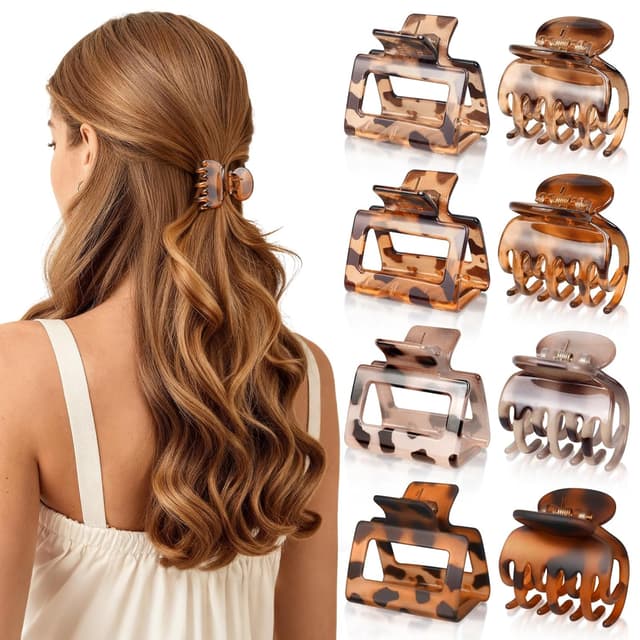 Detalle de Loiluliy Haarklammern Klein Set im Leopardenmuster – 8 Stück für mittleres bis dünnes Haar