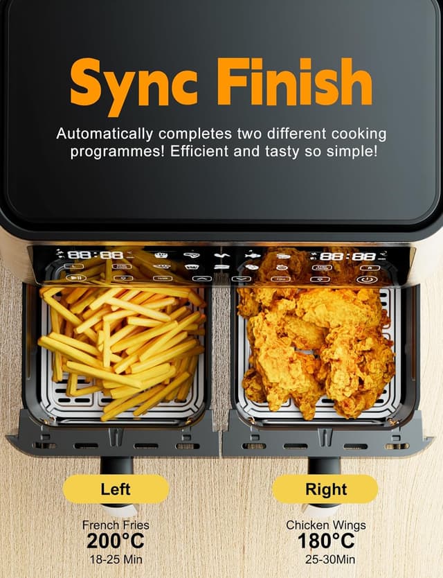Detalle de 10L Dual Air Fryer with Sync Cook