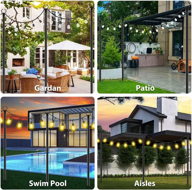 Detalle de 3M string light pole set, 10 ft max