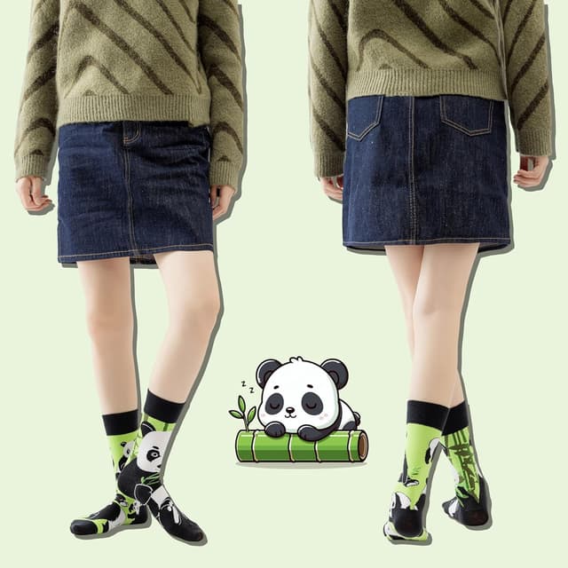 Detalle de NxnChc lustige Socken (unisex, Baumwollmischung) mit asymmetrischen Mustern – links & rechts passend