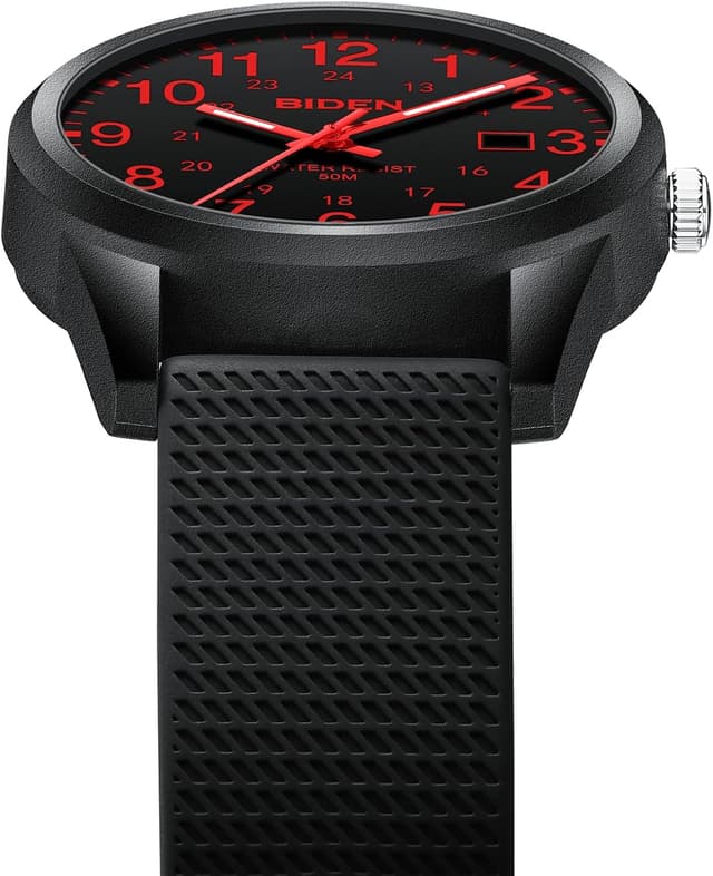 Detalle 2 de Herren Analog Quarz Armbanduhr mit 3 ATM Wasserdichtem Gehäuse (30 m) – 9,84" Gesamtlänge, silikonarmband