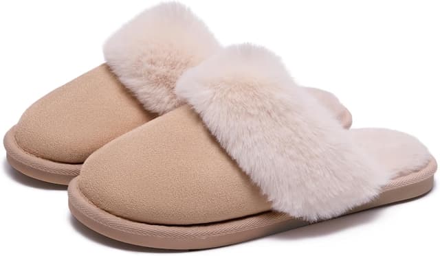Detalle 2 de Misolin Hausschuhe Damen Herren Winter warm fot Pelz Slippers