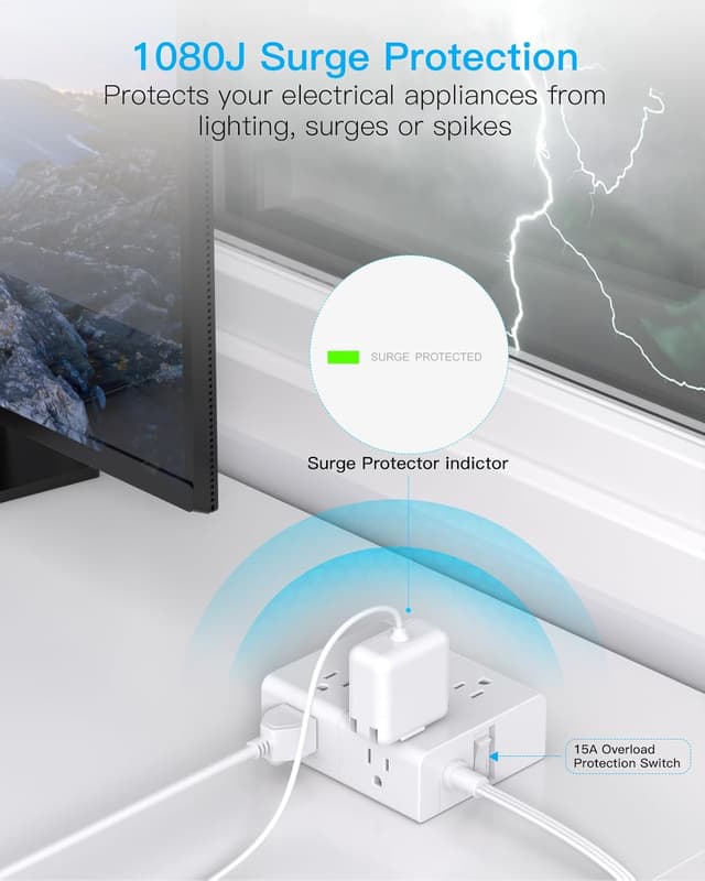 Thumbnail 5 de One Beat 10Ft Extension Cord power strip ๐