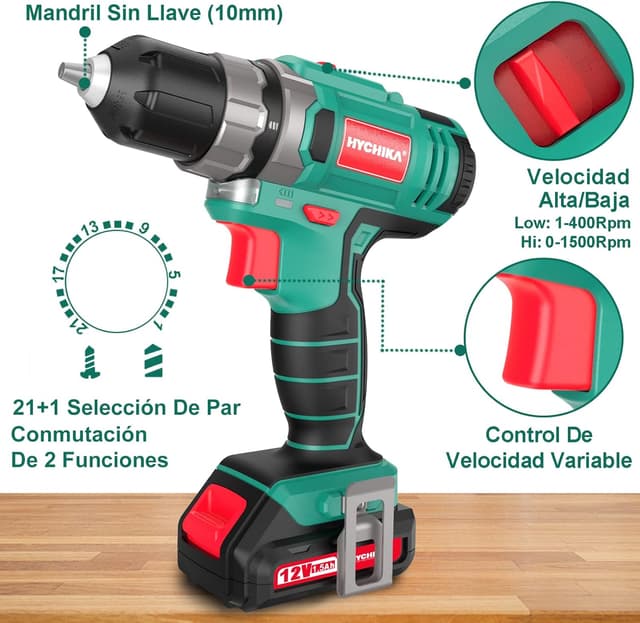 Thumbnail 4 de HYCHIKA 12V Taladro Atornillador 30 Nm