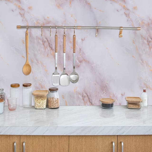 Detalle de Decoroom Pellicola autoadesiva in marmo e granito per mobili, impermeabile 40x1000 cm