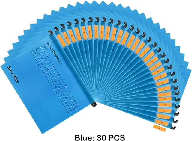 Detalle de MerryNine A4 Suspension Files (30 pack) with Tabs and Card Inserts – Blue polypropylene filing dividers