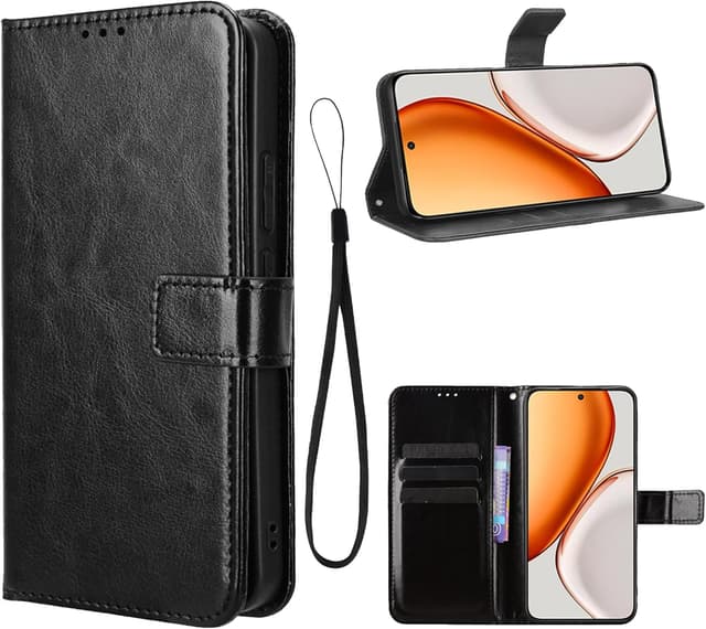 Detalle de Heioloo Schutzhülle für Honor Magic 8 Lite – klappbar mit Magnetverschluss, Kartenfach und Ständerfunktion