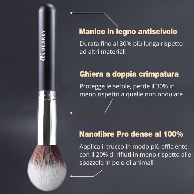 Thumbnail 4 de BEAKEY Set pennelli trucco professionale 12 pezzi 🎨