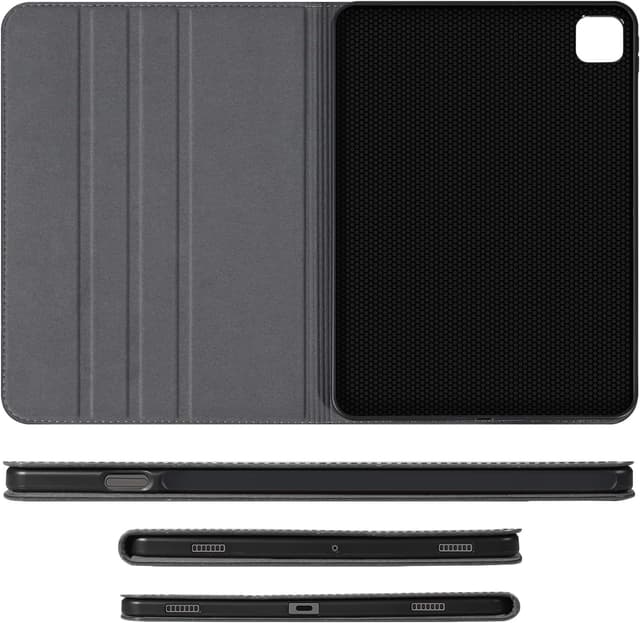 Detalle de NANRUIL Hülle für iPad Air 1./2. Gen & iPad 5./6. Gen (9,7 Zoll) echtes Leder – Schwarz