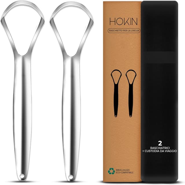 Imagen de HOKIN Raschietto per lingua in metallo antimacchia (confezione da 2) per adulti en OfertitasTOP