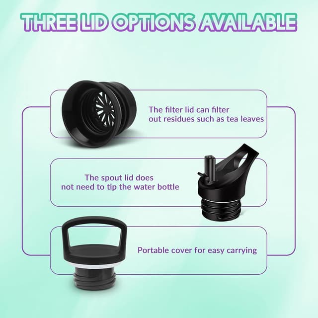 Detalle de Mulbijeo Gourde Isotherme 500 ml en acier inox 18/8 (double paroi, chaud/froid, sans BPA)