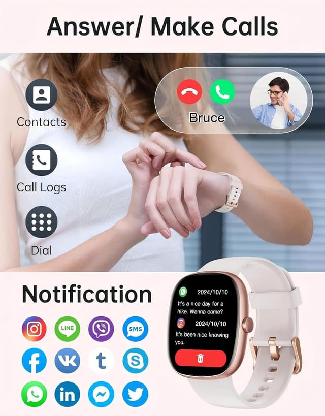 Detalle 1 de HUAKUA Montre Connectée 100+ modes