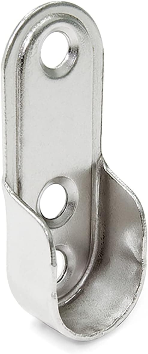 Detalle de Emuca - Soporte Lateral Oval Niquelado para Armario 🛠️ 50 Pzas