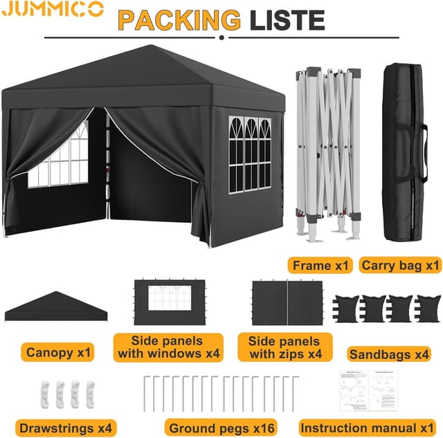 Detalle 2 de JUMMICO Tensione Pieghevole 3x3 m