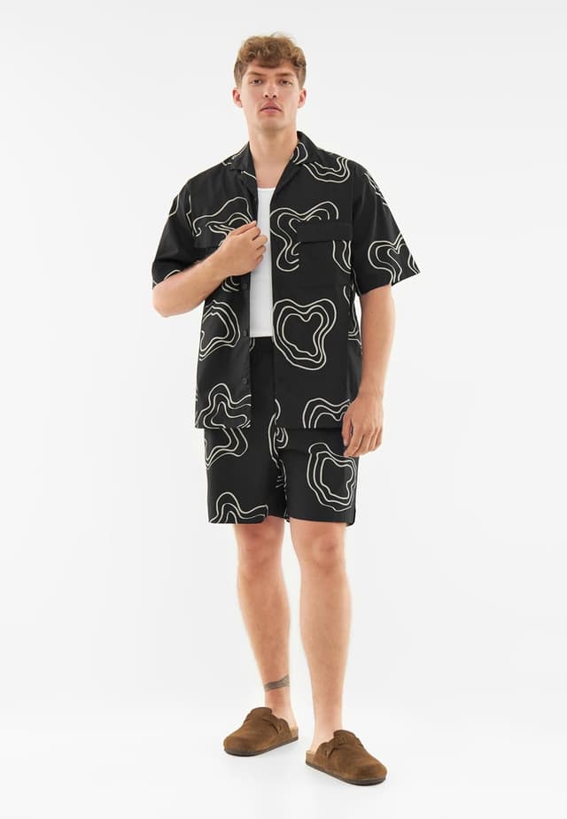 Detalle de Johnny Urban Spencer : chemise oversize imprimée à manches courtes en 100% coton