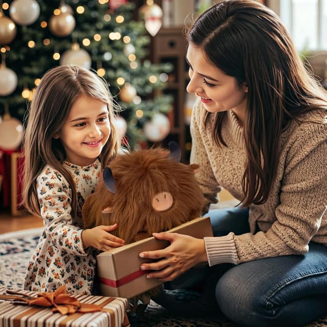 Detalle de MeWaii 8-inch Soft Highland Cow Plush Pillow – cuddly squishy stuffed toy for hugs